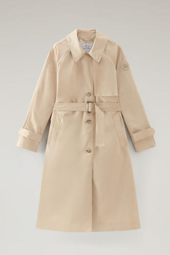 Trench Coat in Urban Touch Fabric with Belted Waist Beige photo 1 | Woolrich