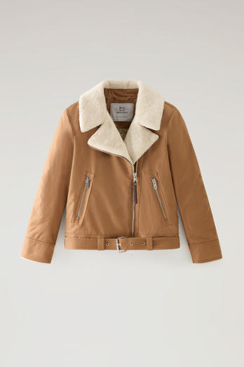 Aviator Jacket with collar in Sherpa Wool Blend Brown photo 1 | Woolrich