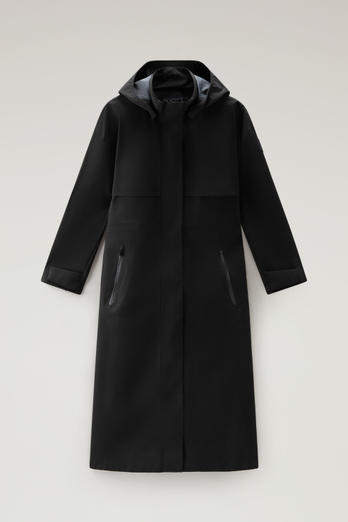 Waterproof Parka in Light Stretch Fabric with a Detachable Hood Black photo 1 | Woolrich
