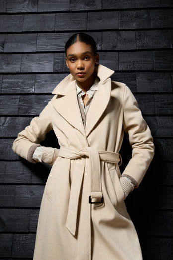 Coat in Pure Italian Virgin Wool Beige photo 1 | Woolrich