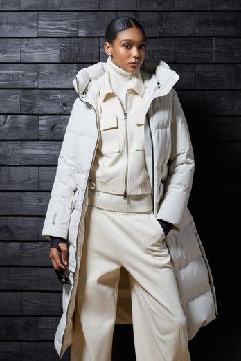Long down Jacket in WINDSTOPPER by GORE-TEX LABS fabric White photo 1 | Woolrich