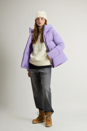 Cloud Down Jacket in Stretch Nylon with Matte Finish Purple photo 1 | Woolrich