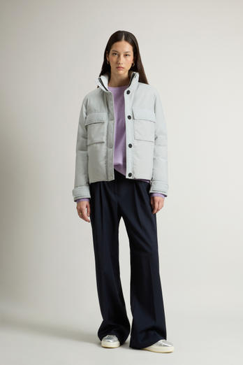 Cloud Jacket with Stand-Up Collar and Packable Hood Gray photo 1 | Woolrich