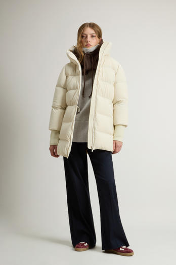 Cloud Down Jacket in Stretch Nylon with Matte Finish White photo 1 | Woolrich