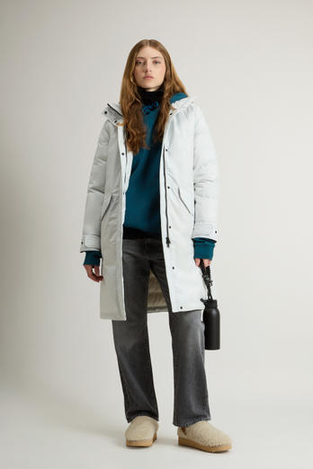 Long Cloud Jacket with Foldaway Hood Gray photo 1 | Woolrich