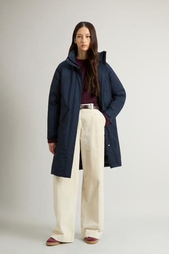 Long Cloud Jacket with Foldaway Hood Blue photo 1 | Woolrich