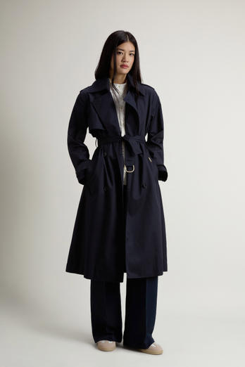 Trench Coat in Pure Cotton Blue photo 1 | Woolrich