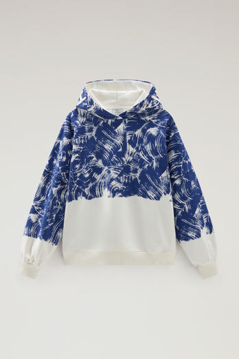 Pure Cotton Sweatshirt with Print and Hood Blue photo 1 | Woolrich