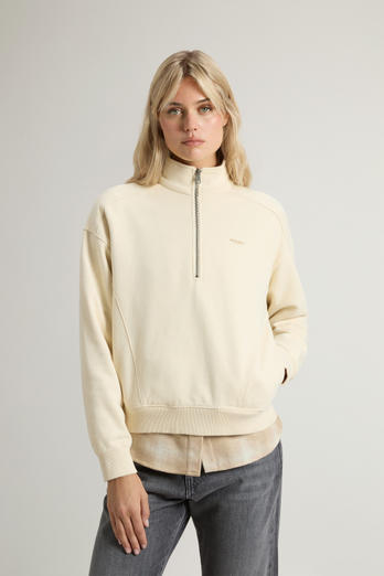 High Neck Sweatshirt in Pure Cotton White photo 1 | Woolrich