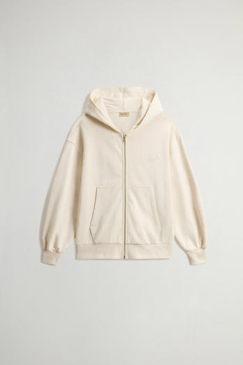 Full-Zipper Hoodie in Pure Cotton White photo 1 | Woolrich