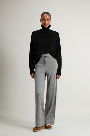 Wide-Leg Pants in Virgin Wool and Cashmere Blend Gray photo 1 | Woolrich