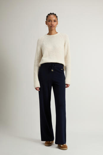 Wide-Leg Pants in Virgin Wool and Cashmere Blend Blue photo 1 | Woolrich