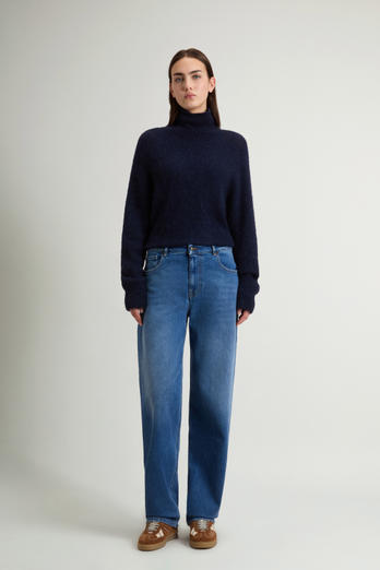 Wide-Leg Five-Pocket Jeans in Stretch Cotton Denim Blue photo 1 | Woolrich