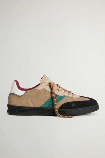 Doubleu Tennis Sneakers in Suede with Side Stripes Beige photo 1 | Woolrich