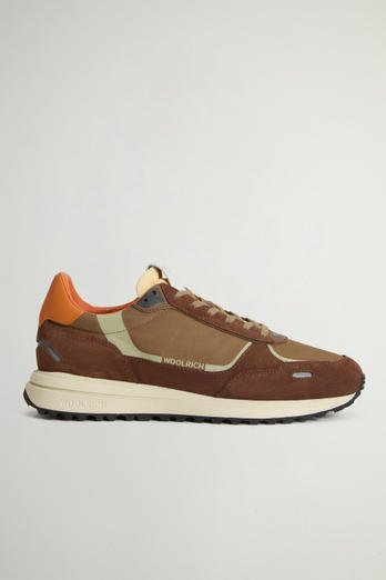 Retro Sneakers in Nylon with Leather Details Brown photo 1 | Woolrich