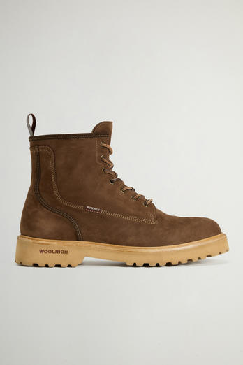 Main Combat Boots in Suede with grain effect Brown photo 1 | Woolrich