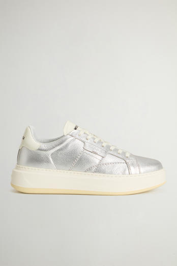 Arrow Sneakers in Laminated Calfskin Leather Gray photo 1 | Woolrich